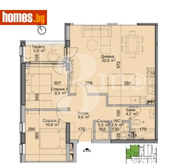 Тристаен, 102m² - Апартамент за продажба - 116690239