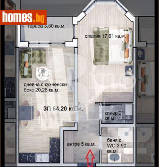 Двустаен, 81m² - Апартамент за продажба - 116690688