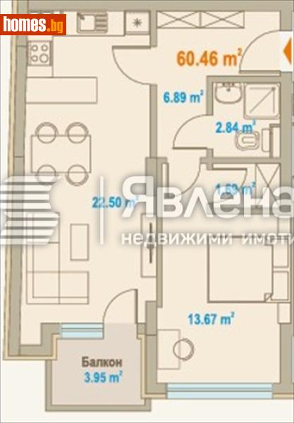 Двустаен, 83m² - Жк. Зона Б5, София - Апартамент за продажба - ЯВЛЕНА - 116809195