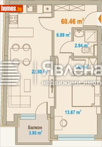 Двустаен, 83m² - Жк. Зона Б5, София - Апартамент за продажба - ЯВЛЕНА - 116848526