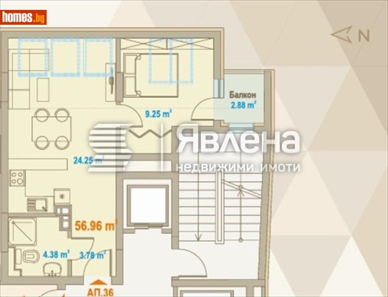 Двустаен, 78m² - Жк. Зона Б5, София - Апартамент за продажба - ЯВЛЕНА - 116848614