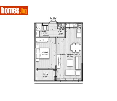 Двустаен, 75m² - Апартамент за продажба - 116898751