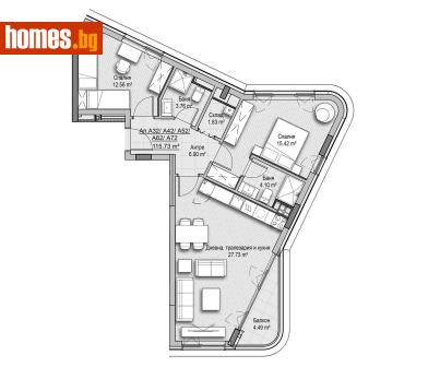 Тристаен, 115m² - Апартамент за продажба - 116898755
