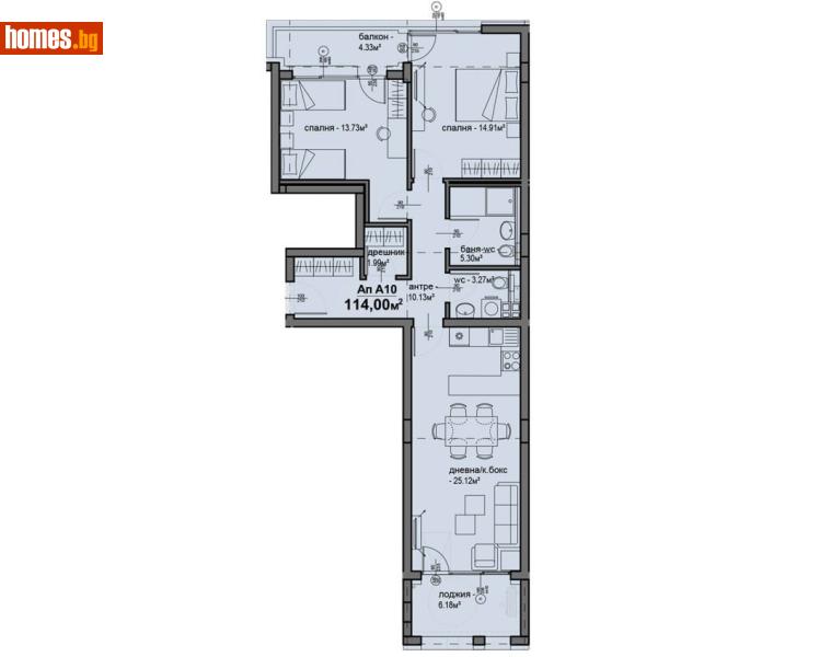 Тристаен, 114m² - Жк. Люлин 5, София - Апартамент за продажба - Абела - 116898761