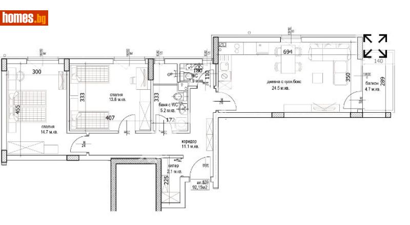Тристаен, 108m² -  Кайсиева Градина, Варна - Апартамент за продажба - МИРЕЛА - 117167903