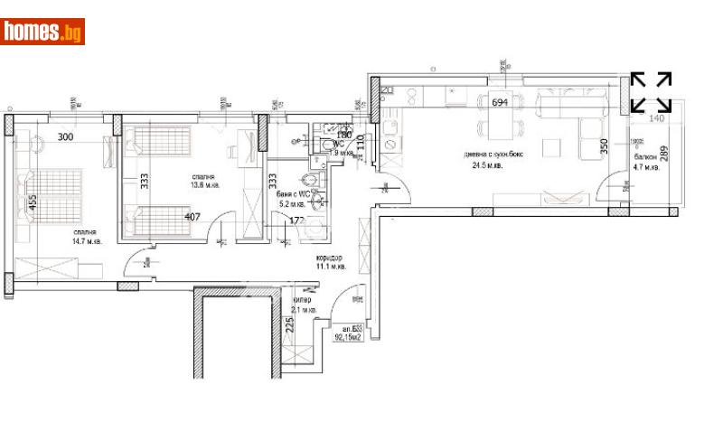 Тристаен, 108m² -  Кайсиева Градина, Варна - Апартамент за продажба - МИРЕЛА - 117168006