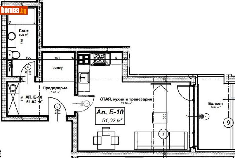 Едностаен, 59m² - Жк. Дружба 2, София - Апартамент за продажба - МИРЕЛА - 117168029