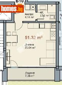 Едностаен, 51m² - Апартамент за продажба - 117168075