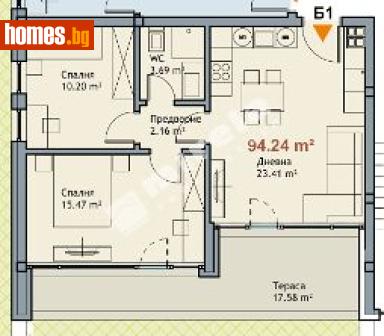 Тристаен, 94m² - Апартамент за продажба - 117168132