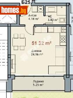 Едностаен, 51m² - Апартамент за продажба - 117168156