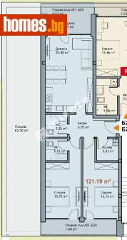 Тристаен, 121m² - Апартамент за продажба - 117168179
