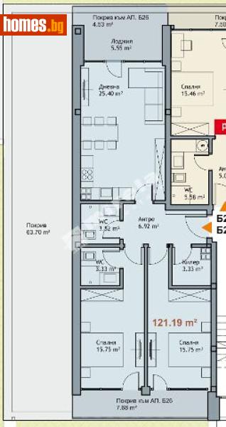Тристаен, 121m² - М-т Ален Мак, Варна - Апартамент за продажба - МИРЕЛА - 117168179