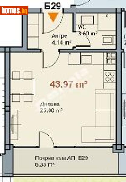 Едностаен, 44m² - М-т Ален Мак, Варна - Апартамент за продажба - МИРЕЛА - 117168181