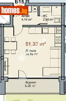Едностаен, 51m² - Апартамент за продажба - 117168205