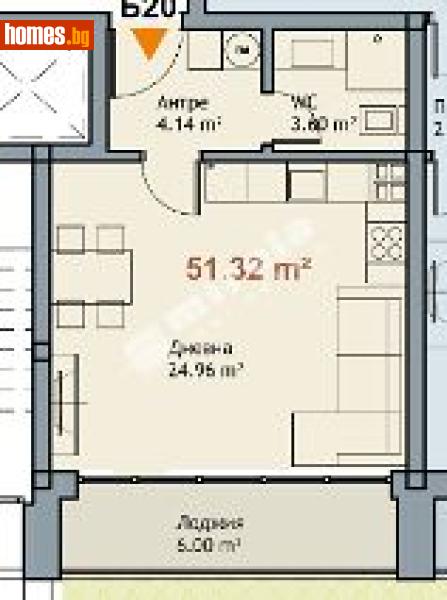 Едностаен, 51m² - М-т Ален Мак, Варна - Апартамент за продажба - МИРЕЛА - 117168227