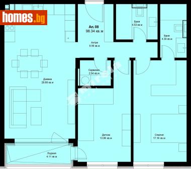 Тристаен, 108m² - Апартамент за продажба - 117168231