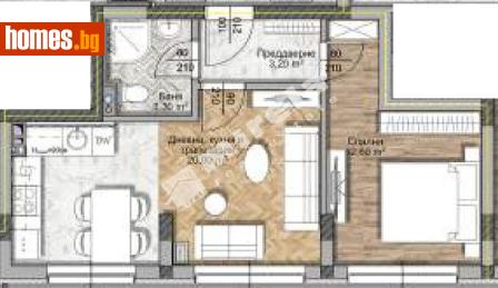 Двустаен, 56m² - Апартамент за продажба - 117168819