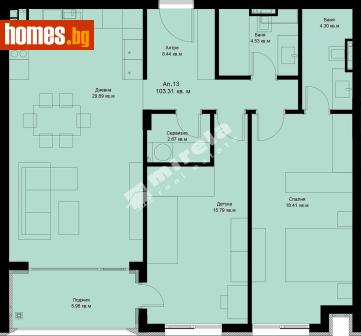 Тристаен, 113m² - Апартамент за продажба - 117169431