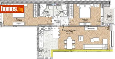 Тристаен, 113m² - Апартамент за продажба - 117170112