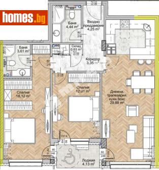 Тристаен, 110m² - Апартамент за продажба - 117170201