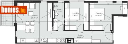 Тристаен, 107m² - Апартамент за продажба - 117170238