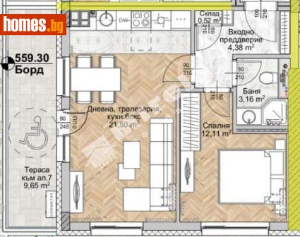 Двустаен, 58m² - Апартамент за продажба - 117170549