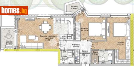 Тристаен, 96m² - Апартамент за продажба - 117170852