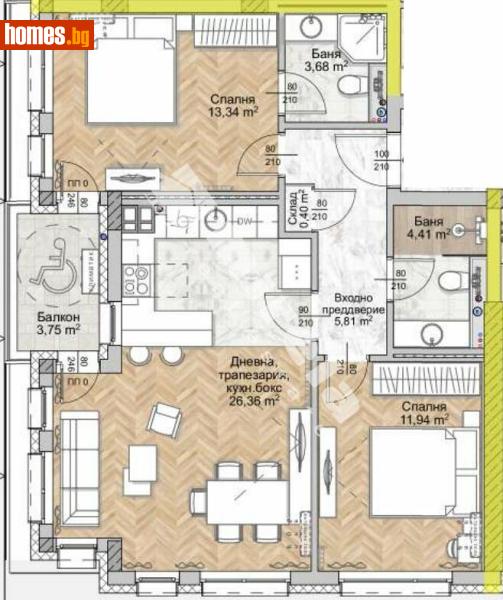 Тристаен, 97m² - Жк. Люлин 8, София - Апартамент за продажба - МИРЕЛА - 117170864