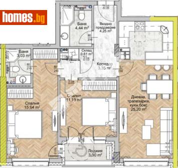 Тристаен, 97m² - Апартамент за продажба - 117170894