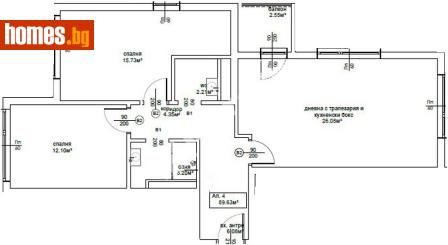 Тристаен, 102m² - Апартамент за продажба - 117171088