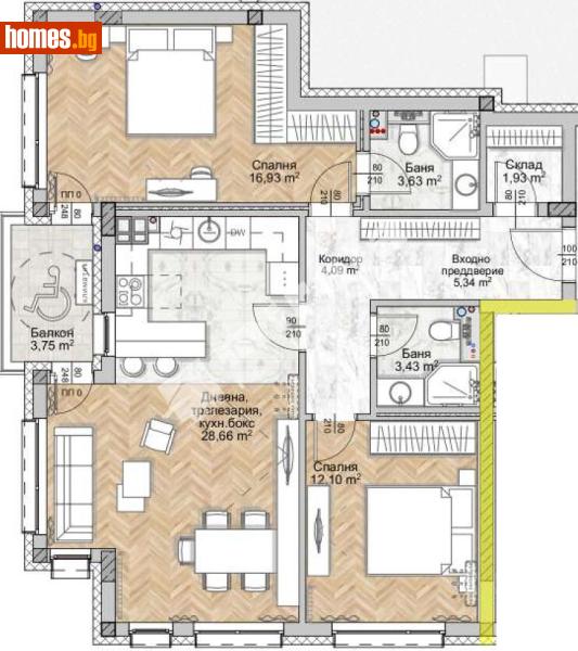 Тристаен, 115m² - Жк. Люлин 8, София - Апартамент за продажба - МИРЕЛА - 117171403