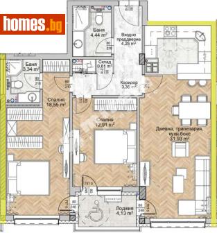 Тристаен, 110m² - Апартамент за продажба - 117171424