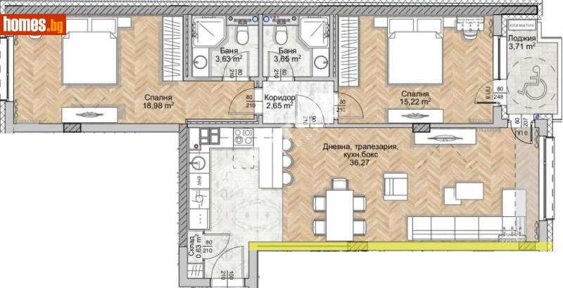 Тристаен, 114m² - Жк. Люлин 8, София - Апартамент за продажба - МИРЕЛА - 117171457