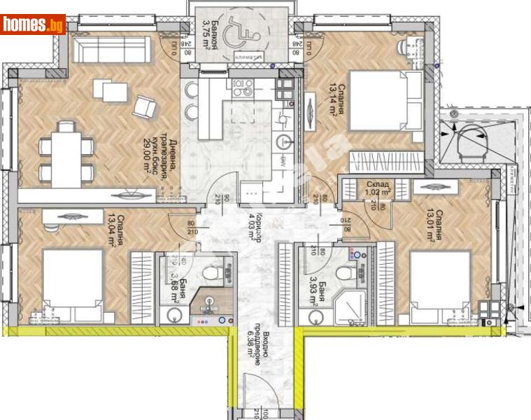 Четиристаен, 128m² - Жк. Люлин 8, София - Апартамент за продажба - МИРЕЛА - 117171564