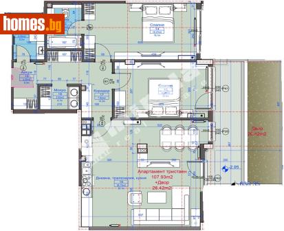Тристаен, 124m² - Апартамент за продажба - 117172218