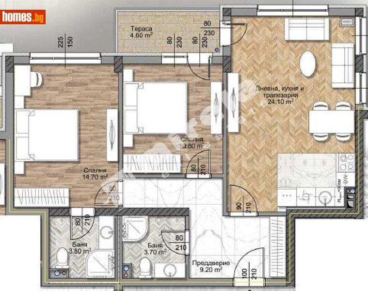 Тристаен, 101m² - Жк. Овча Купел 1, София - Апартамент за продажба - МИРЕЛА - 117172271