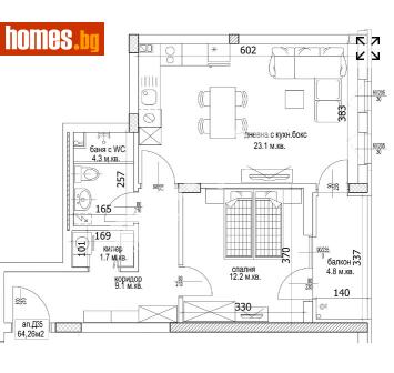 Двустаен, 76m² - Апартамент за продажба - 117172371