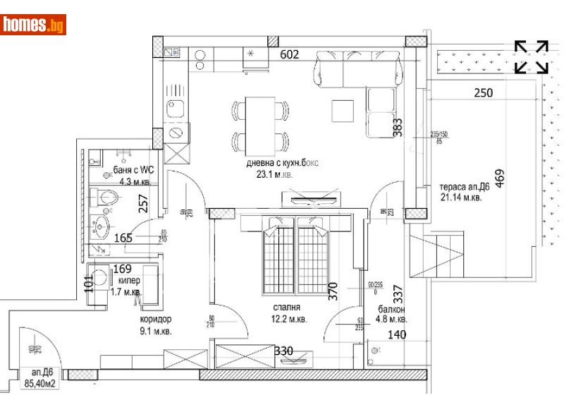 Двустаен, 100m² -  Кайсиева Градина, Варна - Апартамент за продажба - МИРЕЛА - 117172574