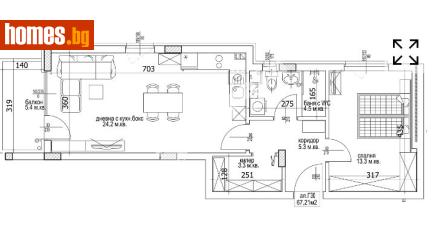 Двустаен, 80m² - Апартамент за продажба - 117173006