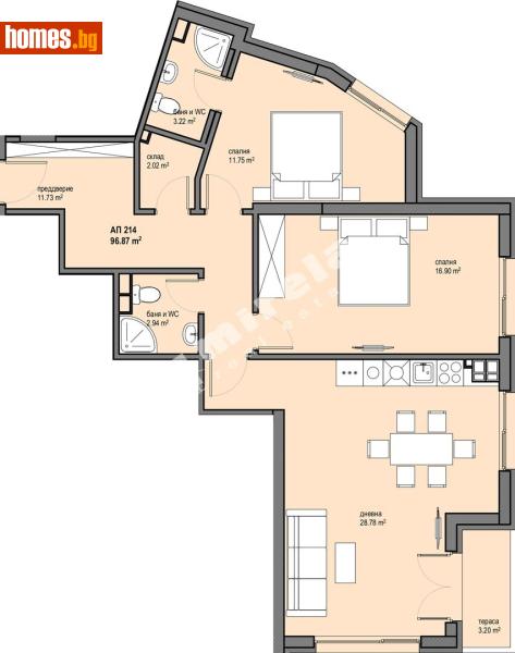Тристаен, 114m² - Жк. Левски Г, София - Апартамент за продажба - МИРЕЛА - 117173423