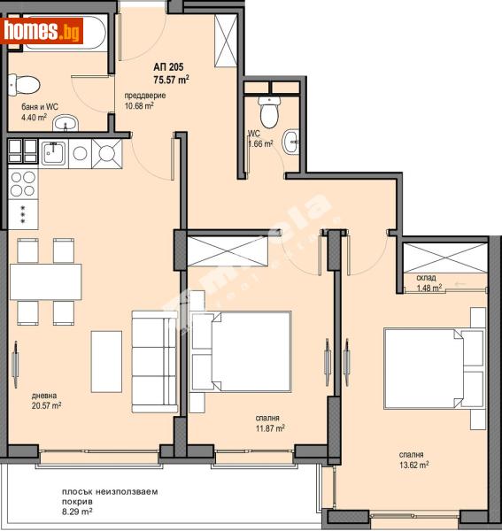 Тристаен, 88m² - Жк. Левски Г, София - Апартамент за продажба - МИРЕЛА - 117173650