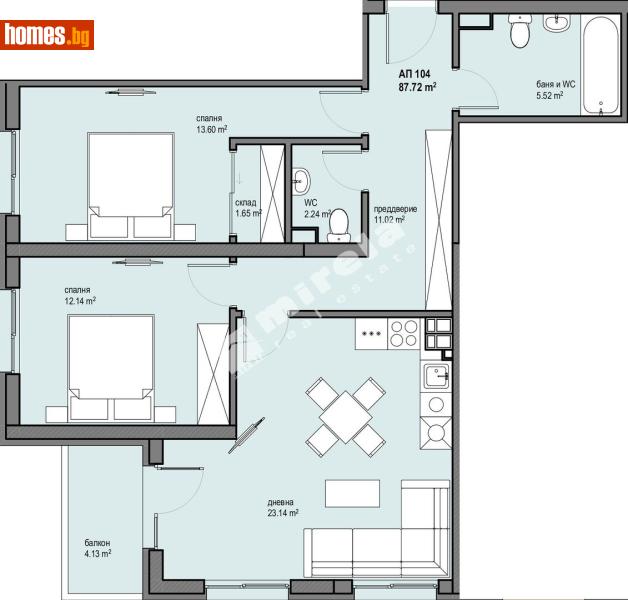 Тристаен, 108m² - Жк. Левски Г, София - Апартамент за продажба - МИРЕЛА - 117173788