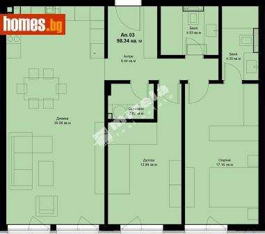 Тристаен, 108m² - Апартамент за продажба - 117173871
