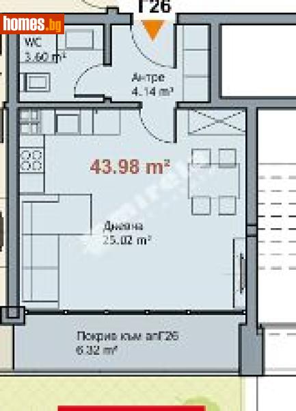 Едностаен, 44m² - М-т Ален Мак, Варна - Апартамент за продажба - МИРЕЛА - 117173961