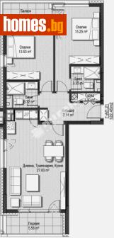 Тристаен, 122m² - Апартамент за продажба - 117174347
