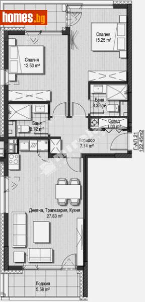 Тристаен, 122m² - Кв. Витоша, София - Апартамент за продажба - МИРЕЛА - 117174347