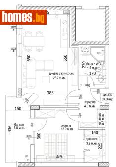 Двустаен, 74m² - Апартамент за продажба - 117174363