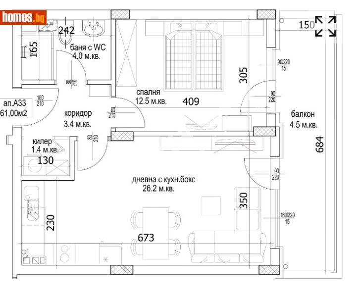 Двустаен, 72m² -  Кайсиева Градина, Варна - Апартамент за продажба - МИРЕЛА - 117174367