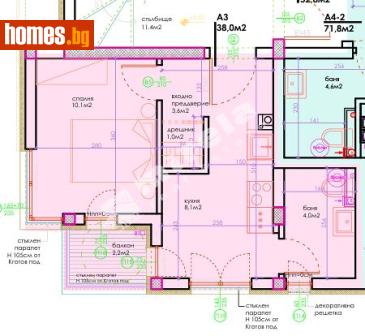 Двустаен, 43m² - Апартамент за продажба - 117174549