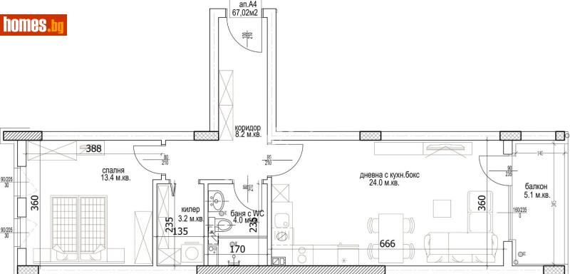 Двустаен, 79m² -  Кайсиева Градина, Варна - Апартамент за продажба - МИРЕЛА - 117174707
